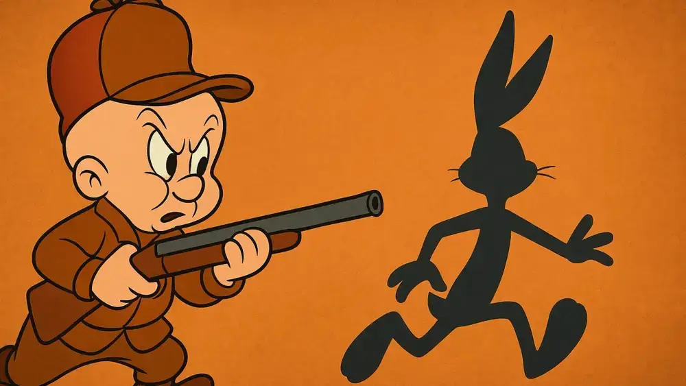Elmer Fudd: O caçador que nunca captura o Pernalonga da Warner